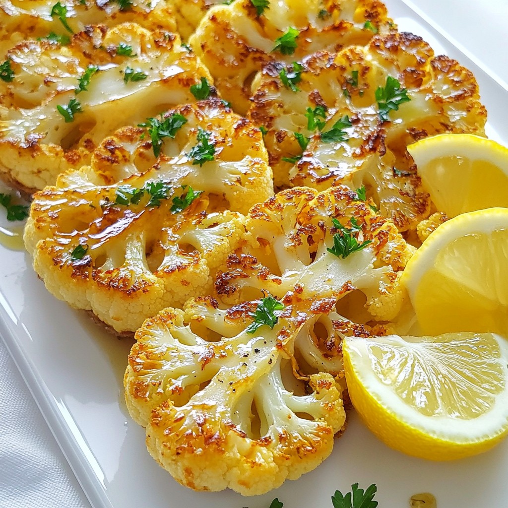 Lemon Garlic Roasted Cauliflower Steaks Delightful Dish