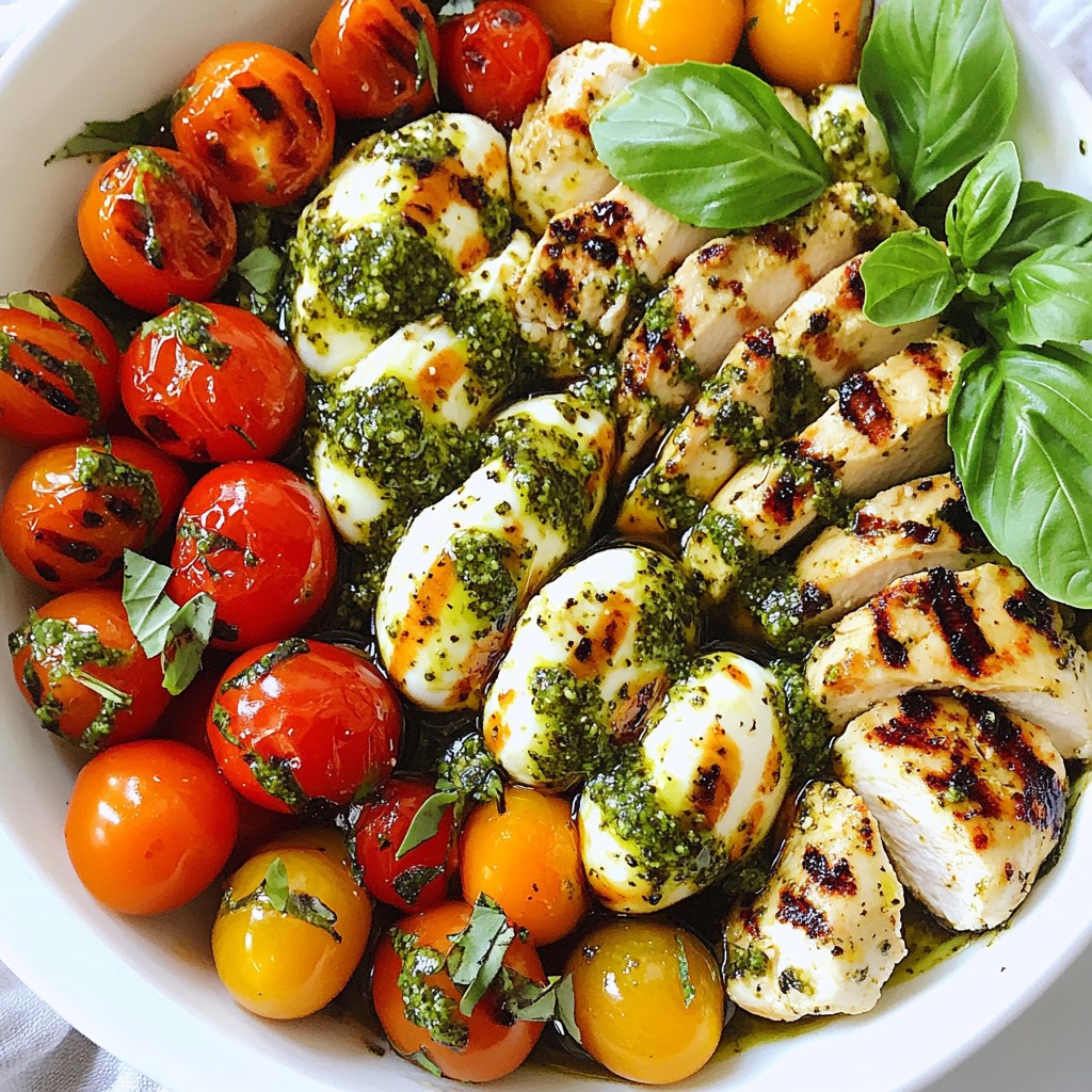 Pesto Chicken Caprese Salad Fresh and Flavorful Dish