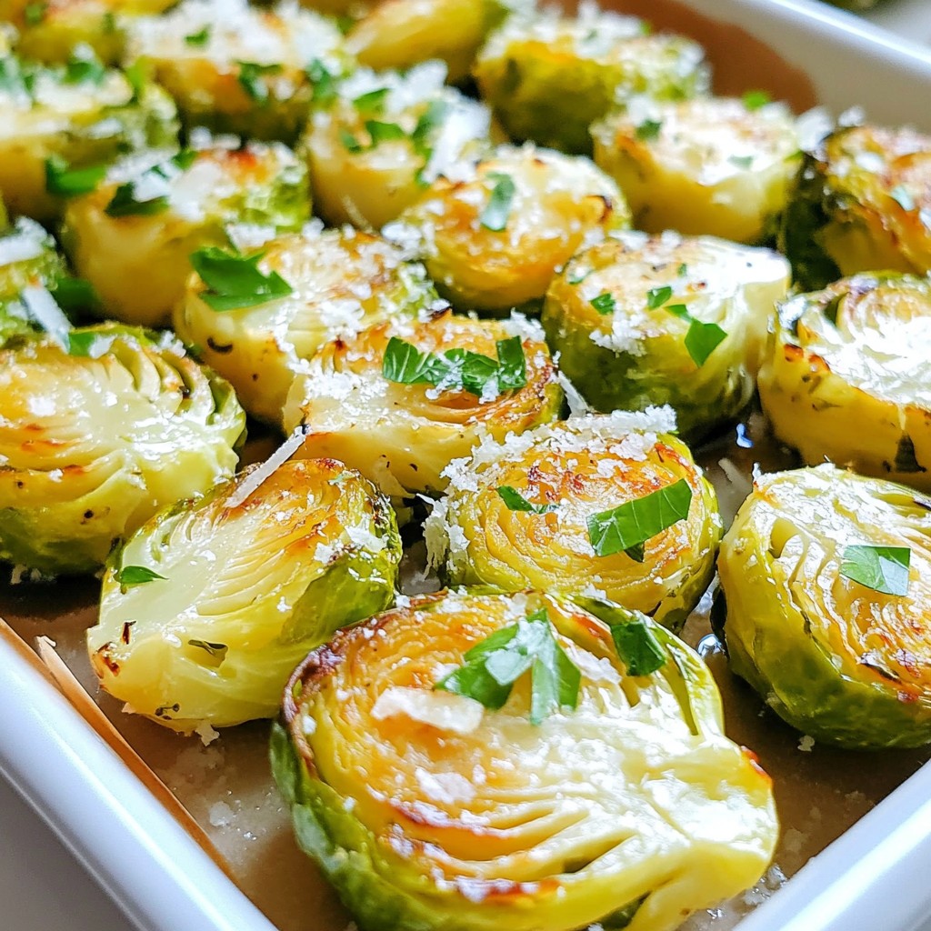 Garlic Parmesan Roasted Brussels Sprouts Tasty Delight