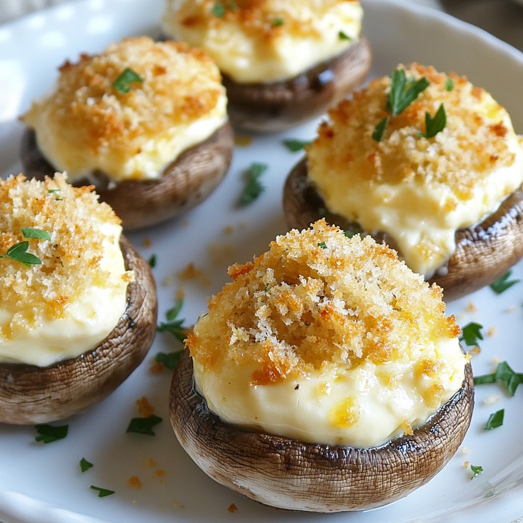 Garlic Cream Cheese Stuffed Mushrooms Delightful Snack