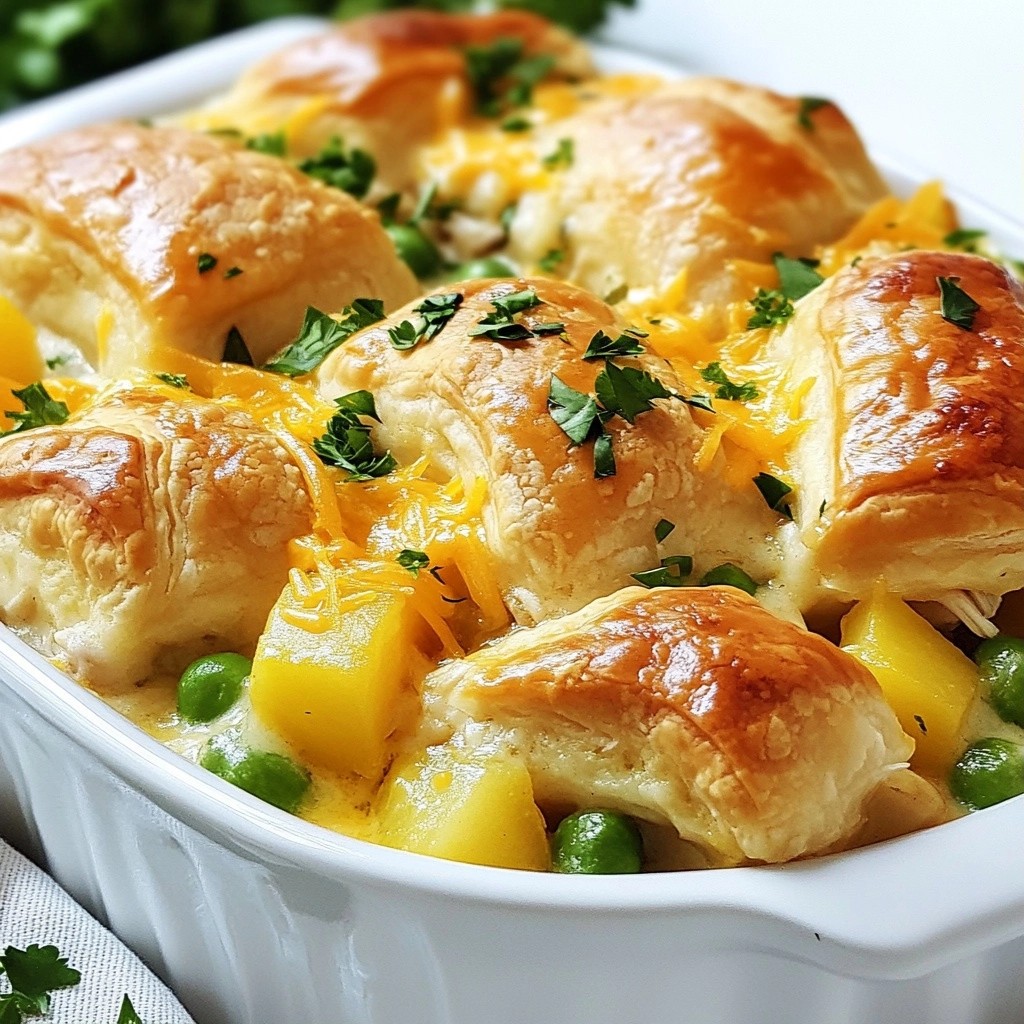 Creamy Cheesy Chicken Pot Pie Casserole Delight