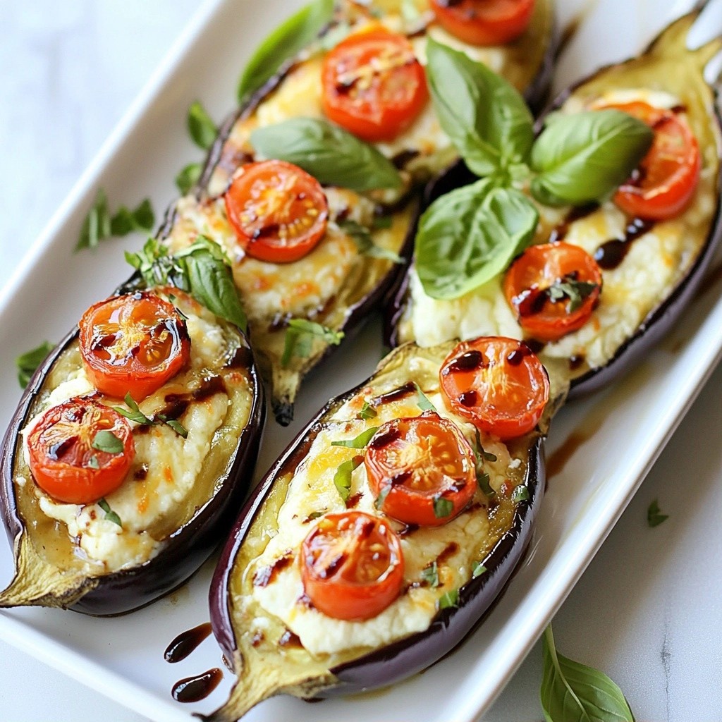 Savory Cheese Stuffed Eggplant Boats Tasty and Fresh