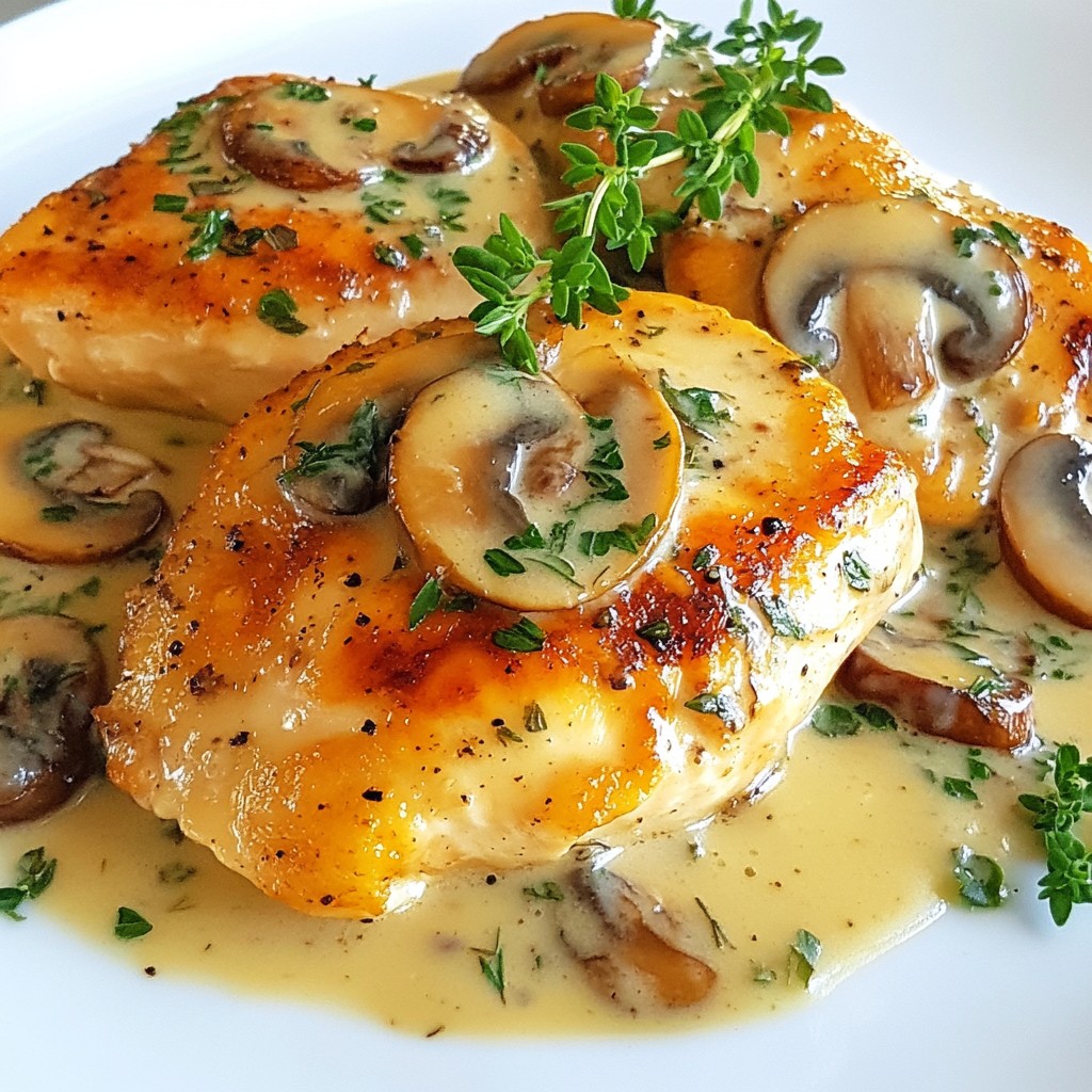 Creamy Mushroom Thyme Chicken Flavorful Dinner Recipe
