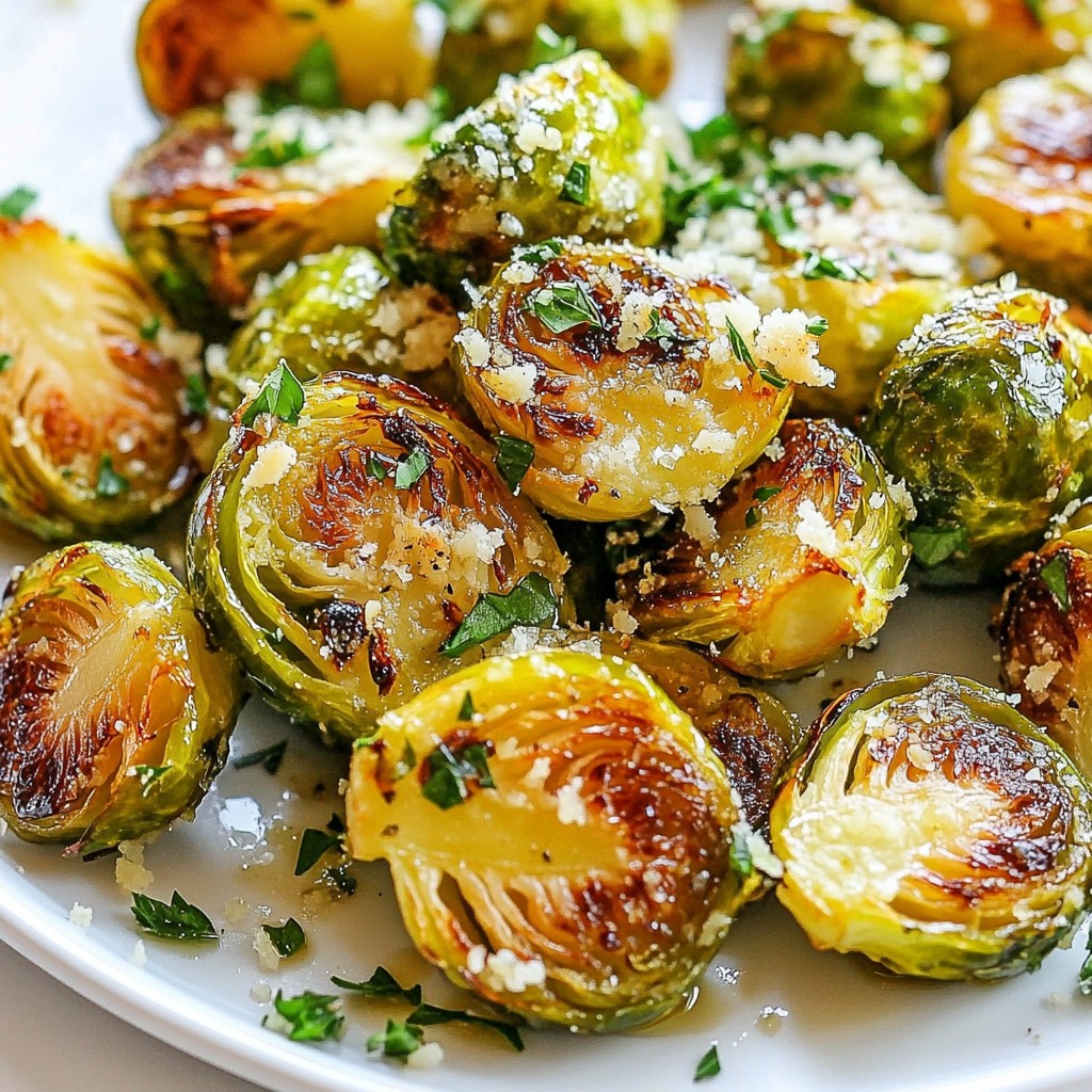 Roasted Garlic Parmesan Brussels Sprouts Delight