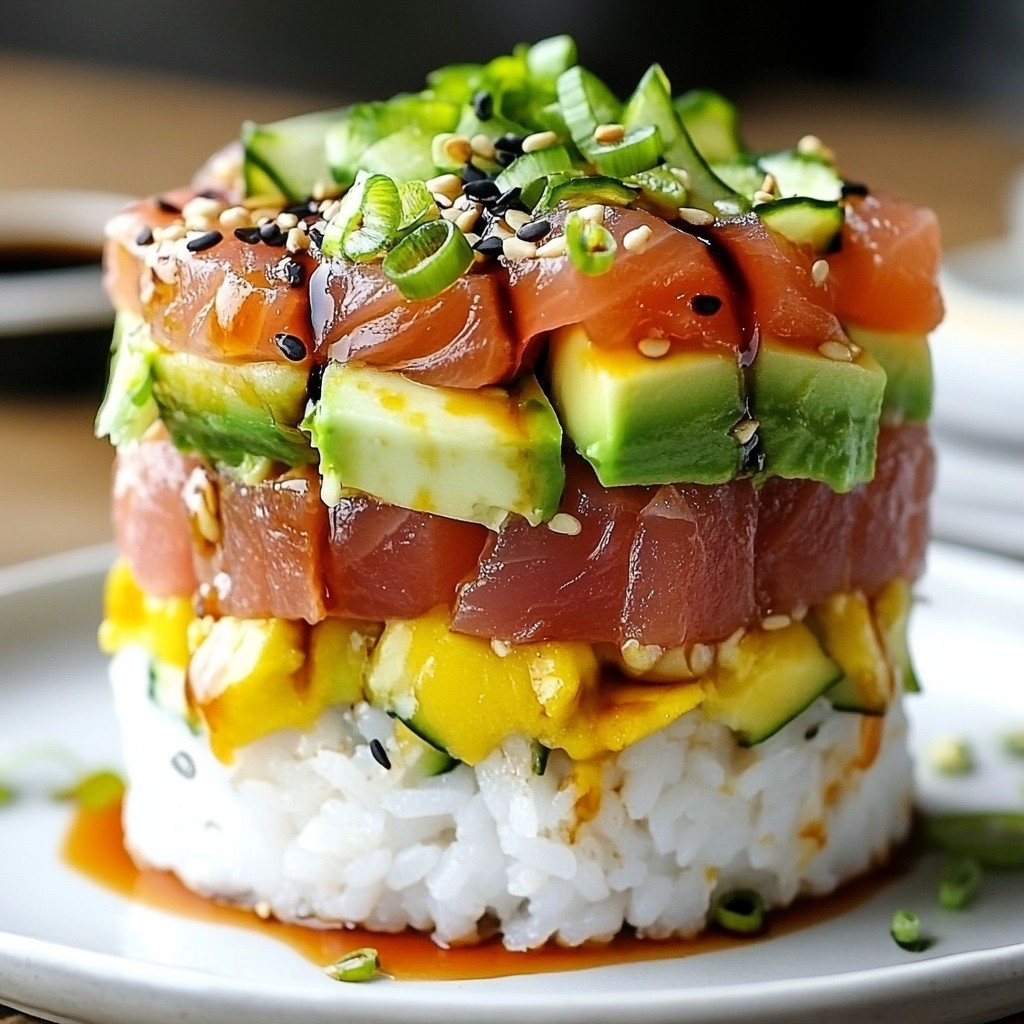 Spicy Tuna Sushi Stack Flavorful and Easy Recipe