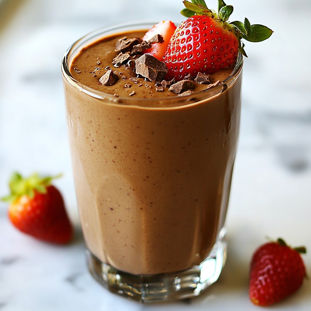 Chocolate Covered Strawberry Smoothie Delightful Treat