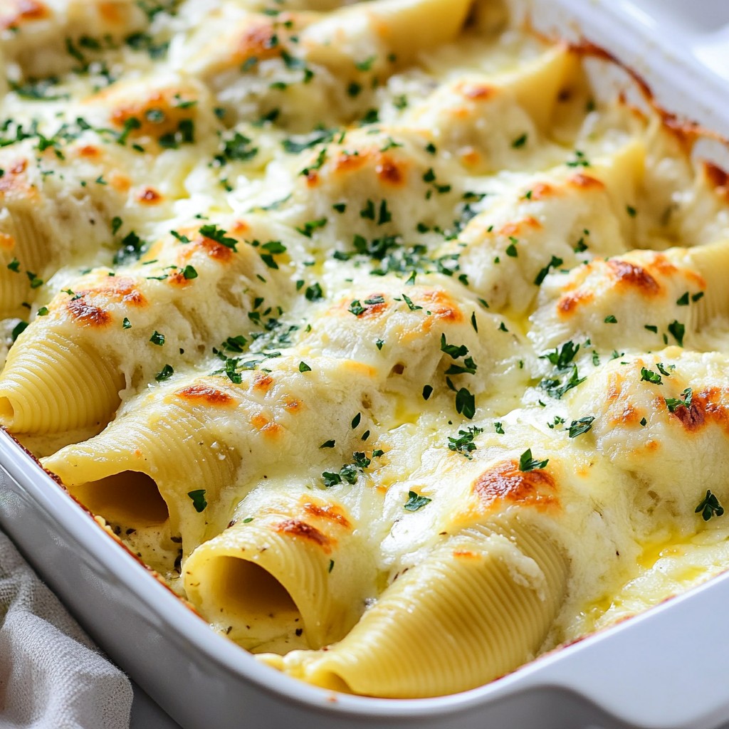 Chicken Alfredo Stuffed Shells Creamy and Simple Meal