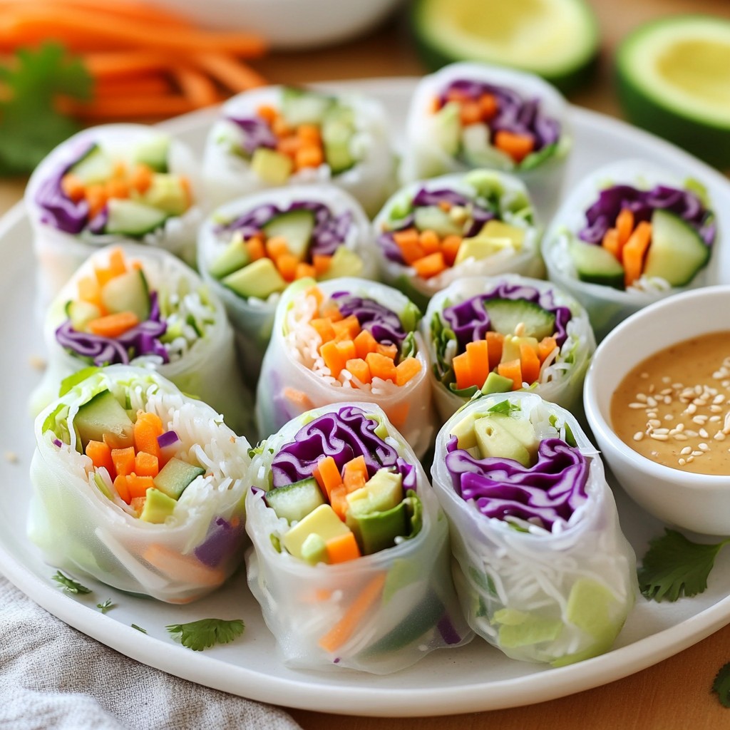 Rainbow Veggie Spring Rolls Fresh and Flavorful Dish