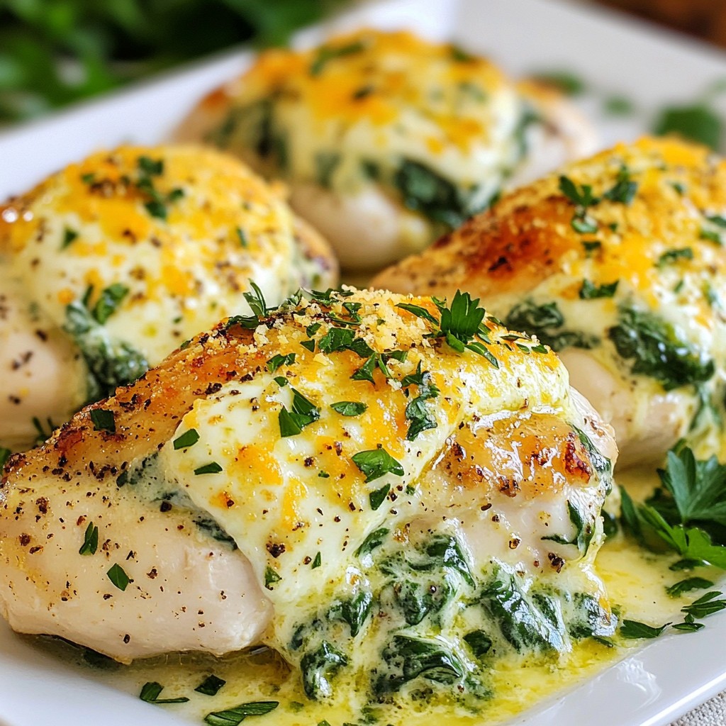 Creamy Garlic Spinach Stuffed Chicken Delightful Dish