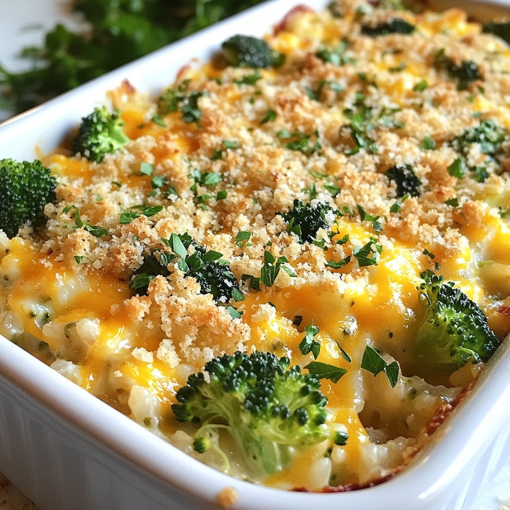 Cheesy Broccoli Rice Casserole Creamy Comfort Dish