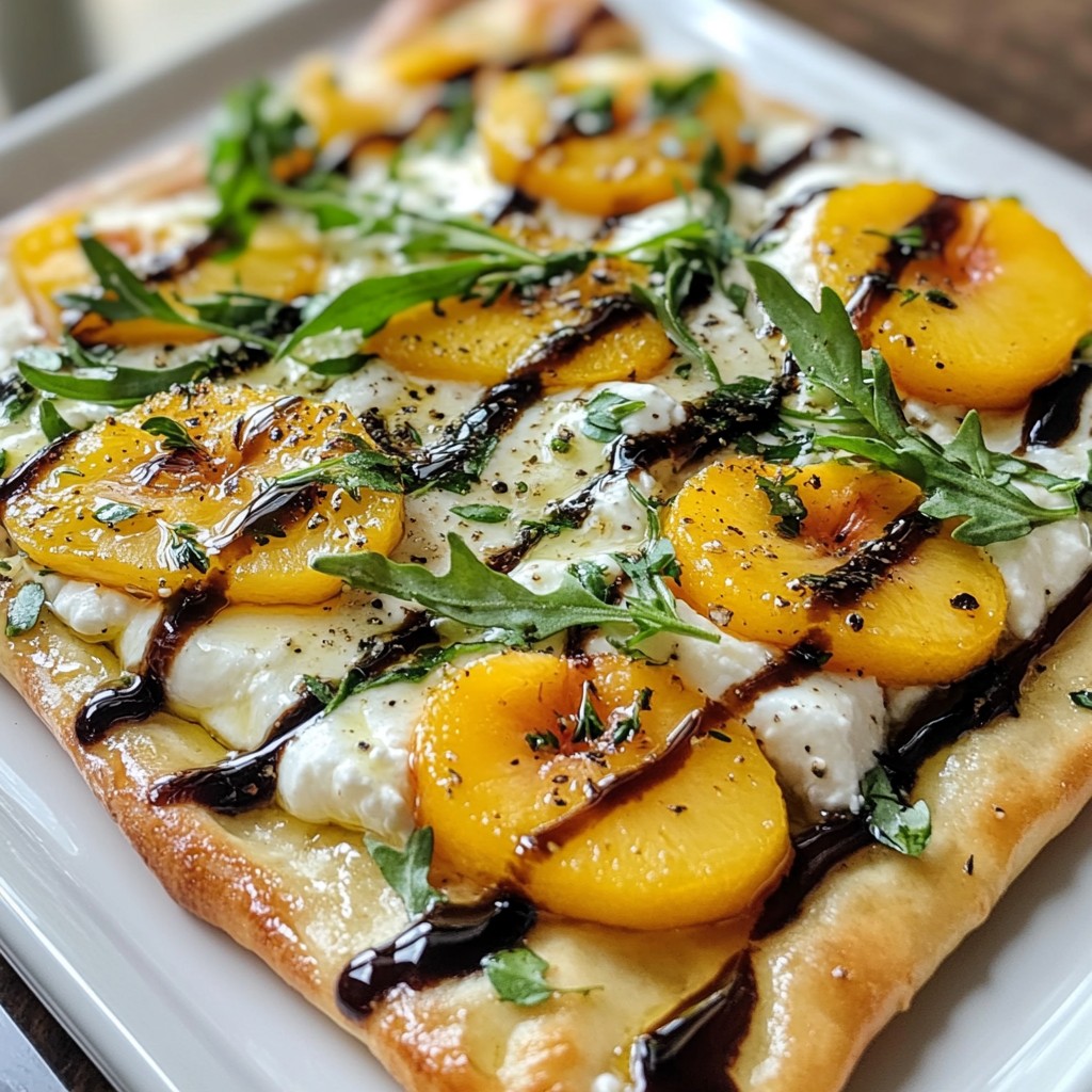 Peach Burrata Flatbread Flavorful and Simple Recipe