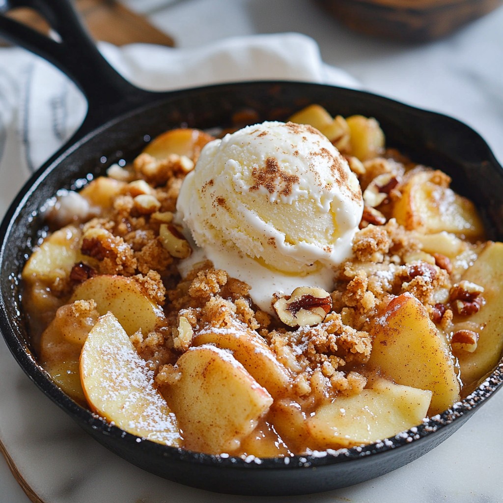 Cinnamon Apple Crisp Skillet Delightfully Simple Dessert
