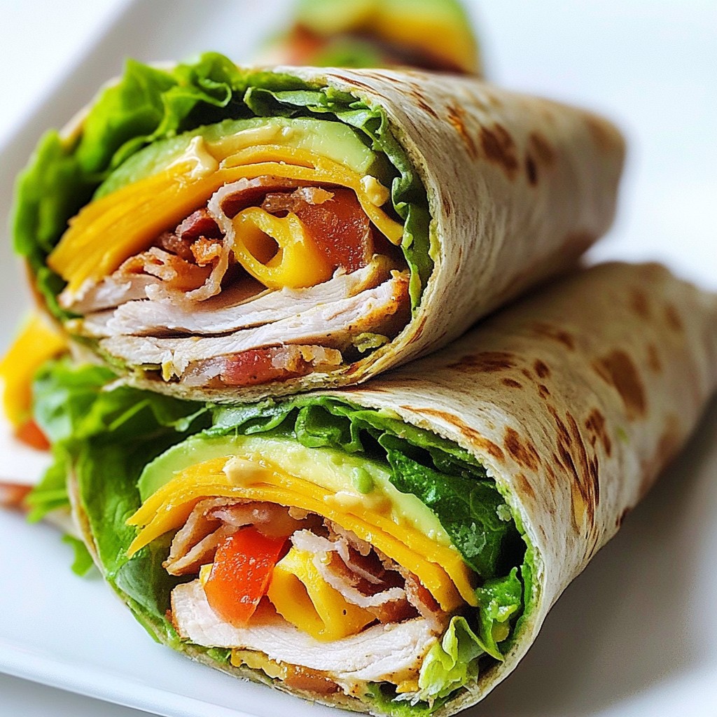 Avocado Turkey Club Wraps Tasty and Healthy Meal