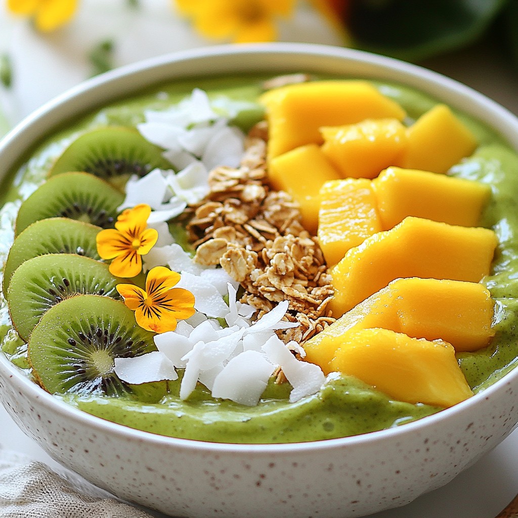 Tropical Green Smoothie Bowl Fresh and Healthy Snack
