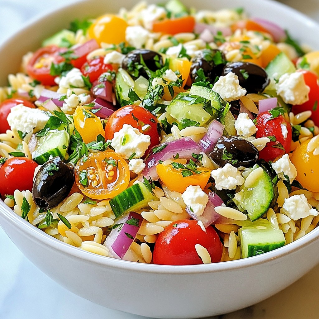 Greek Orzo Pasta Salad Fresh and Flavorful Recipe