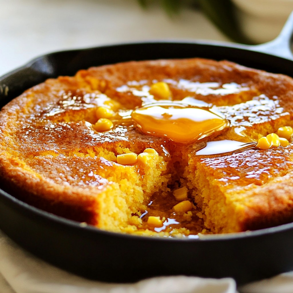Honey Butter Skillet Cornbread Simple and Delicious Recipe